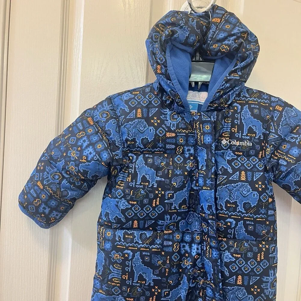 Columbia Infant Snuggly Bunny II Bunting Down Snowsuit Blue Boys 12-18 Months
